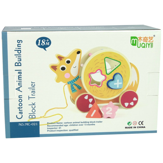 Krokodils Crocodile Crocodile Pull-On Wheels Koka bloku šķirotājs