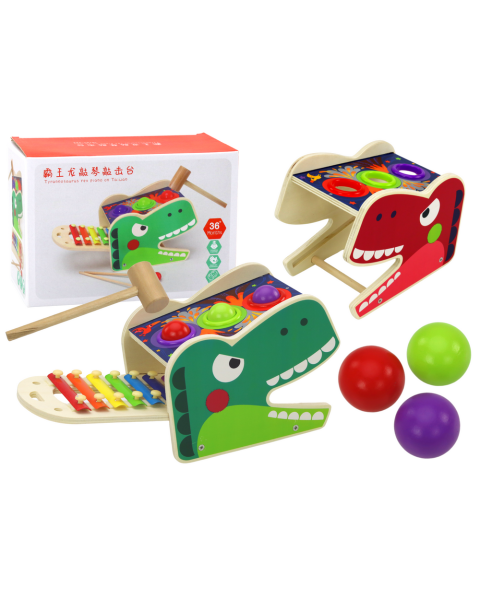 Dinozauru āmurs 2in1 koka sarkans