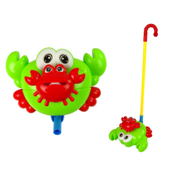 Zaļā push rotaļlieta bērniem Krabis