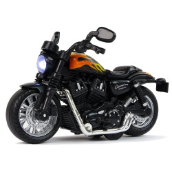 Champion Motociklu melns 1:14 Drive Pull-Back audio gaismas