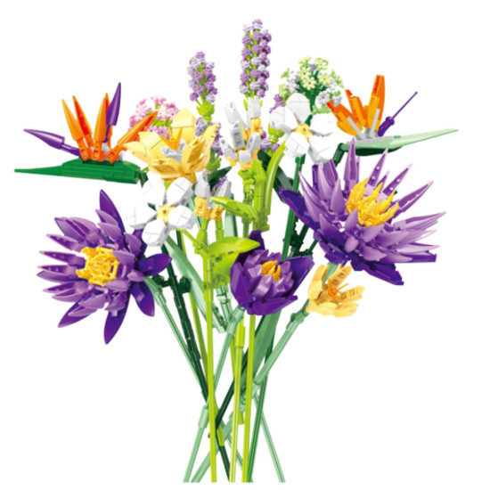 Construction Blocks Bouquet of Tropical Flowers 890 pcs.