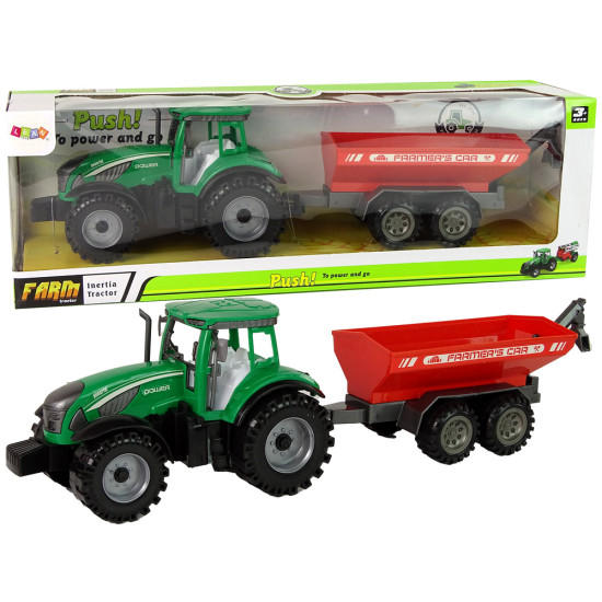 Green Tractor with Red Trailer Fractal Drive