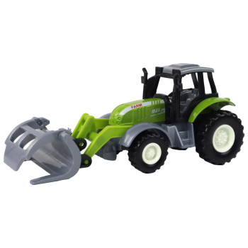 Zaļš traktors-ekskavators
