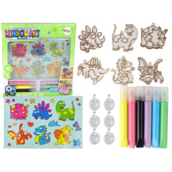 Radošais komplekts: vitrāžas krāsas ar fūzijas tehniku, dinozauri, 3D