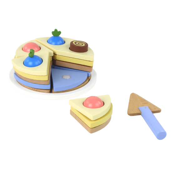 Wooden Cake Cake Pieces 8 pieces.