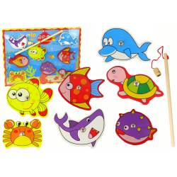 Koka zvejas komplekts Krāsains magnēts