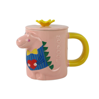 Rozā krūze ar vāku 400 ml