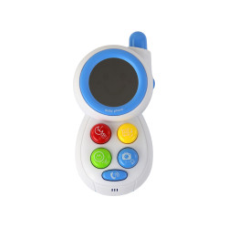 Zils interaktīvs bērnu tālrunis ar gaismām un skaņām Spogulis