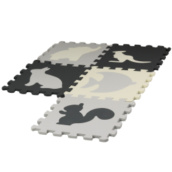 Pelēka mīksta puzle, paklājs 28 gab.