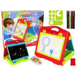 Divpusēja krīta tāfele 2in1, salokāma čemodānā