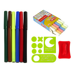 Divpusēja krīta tāfele 2in1, salokāma čemodānā