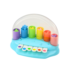 Zilas interaktīvās klavieres ar uznirstošām zvaigznēm