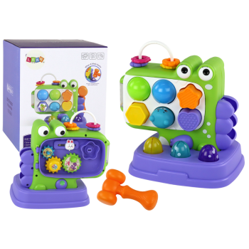 Violeta dinozauru izglītojoša galda Whack-A-Mole šķirošanas spēle bērniem
