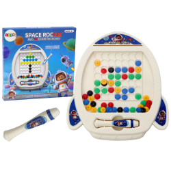 Magnētiskā tāfele Kosmiskā raķete ar 7 zīmēšanas veidnēm