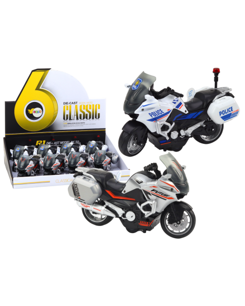 Policijas sporta motocikls ar berzes mehānismu, mērogs 1:10