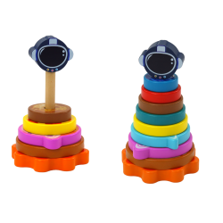 Piramīdu šķirošanas puzle Koka piramīdu puzle Planet Cosmos 10 gab.