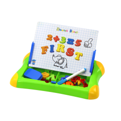 Magnētiskā mācību tāfele ar burtiem, cipariem, pildspalvu un sūkli