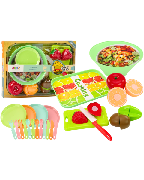 Augļu griešanas komplekts, salātu piederumi, pārtikas produktu paplāte, 25 gab.