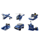 Helicopter Police Helicopter Construction Bricks 6in1 Blue 1000 pieces.