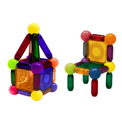 Magnētisko klucīšu komplekts ar gaismu, 32 elementi