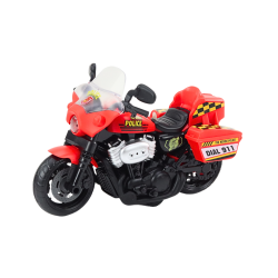 Policijas motocikls 1:10 Gaismas skaņas Balta Sarkana