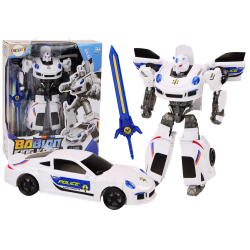 Balts policijas robots ar zobenu