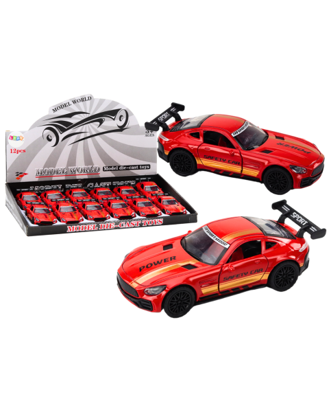 Sporta automašīna 1:32 Rīcības figūra Sarkanais spoileris metālisks