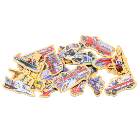 Set of Wooden Magnets Vehicles Ships Planes 20 pieces
