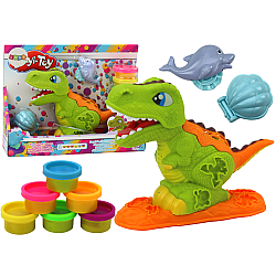 Plastilīna komplekts 6 krāsās ar dinozauru