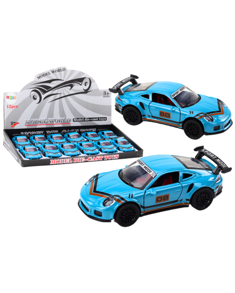 Sporta auto 1:32 figūriņa Zilais spoileris metāliskā krāsā
