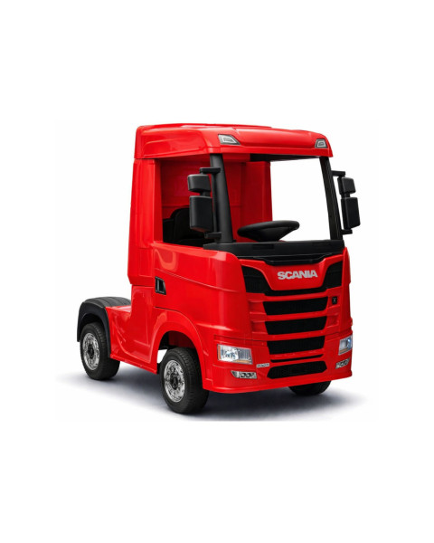 Sarkana elektriskā kravas automašīna Scania 500R HL698