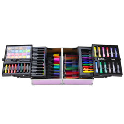 Mākslas komplekts saliekamā čemodānā ar vienradzi 133 gab.