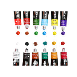 Akrila krāsu komplekts tubās, 12 krāsas