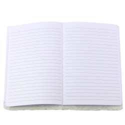 Balta plīša blociņš ar sudraba spīdumiem