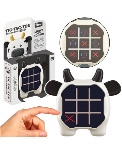 Elektroniskā spēle 3in1 Tic Tac Toe „Govs“, melnbalta