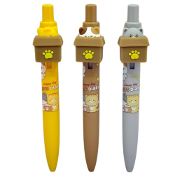 Gēla pildspalva ar kaķēnu, zila tinte, 0,5 mm