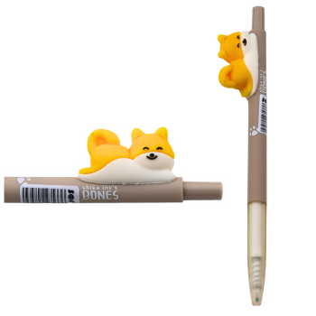 Shiba Puppy dzeltena pildspalva, zila tinte, 0,5 mm