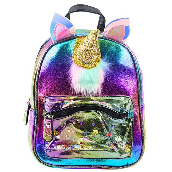 Plecak dziecięcy z ruchomym rogiem jednorożca i konfetti „Rainbow”, 25 cm, 4,5 l Plecaki
