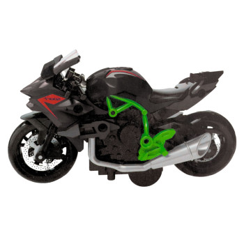 Saliekams metāla motocikls 1:14 ar skrūvgriezi, DIY, zaļš/melns