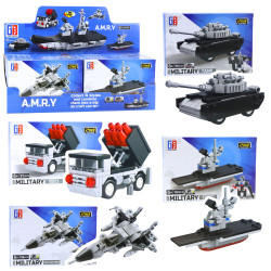 2-in-1 Celtniecības ķieģeļi Militārie transportlīdzekļi Transporta robots