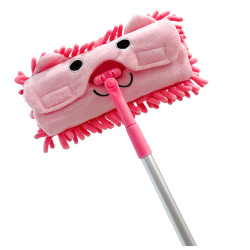 Bērnu rozā slota ar teleskopisko rokturi