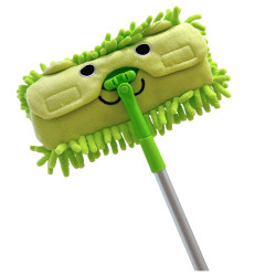 Bērnu zaļā slota ar teleskopisku rokturi