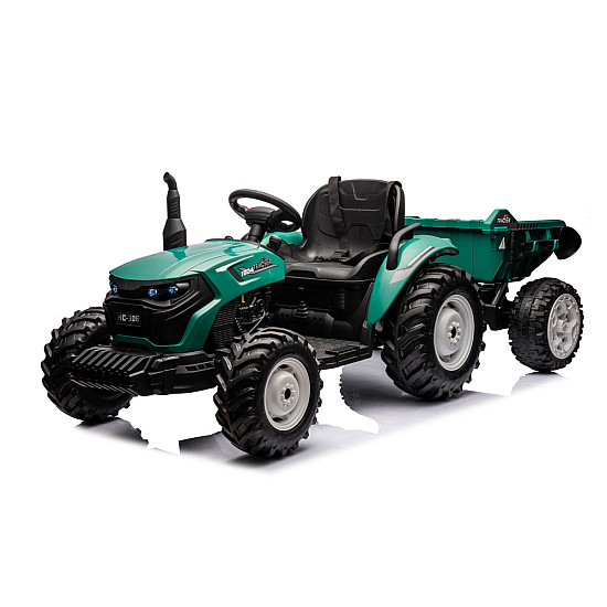 HC-306 Akumulatora traktors ar piekabi Tumši zaļš 24V