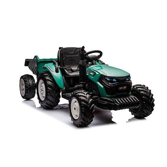 HC-306 Akumulatora traktors ar piekabi Tumši zaļš 24V