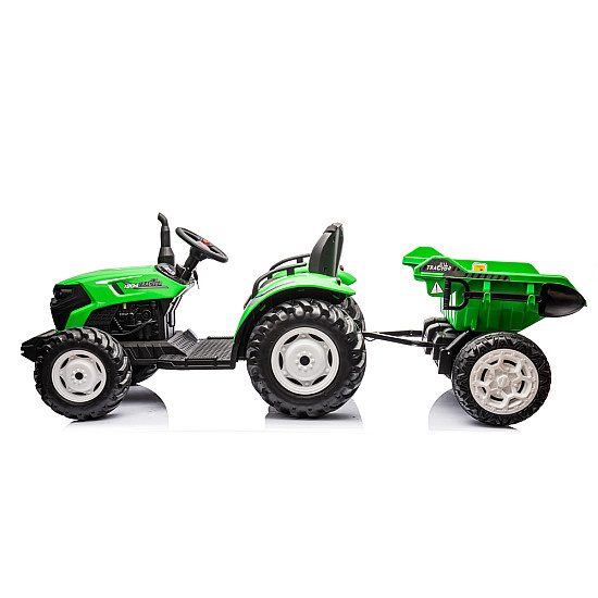 HC-306 Battery Operated Tractor With Trailer Light Green 24V Elektriskās mašīnas bērniem