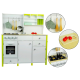 Wooden Kitchen for Children Green and White Paula Opening Elements