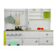 Wooden Kitchen for Children Green and White Paula Opening Elements