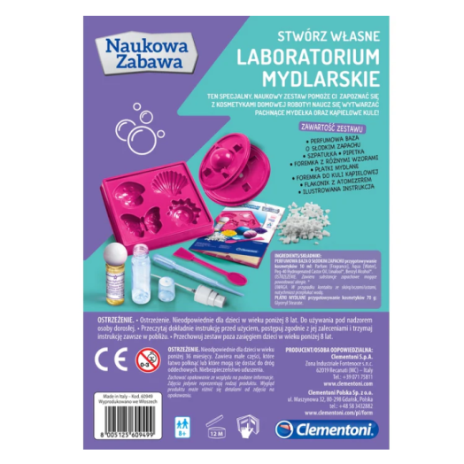 Ziepju laboratorijas komplekts poļu valodā Clementoni 60949