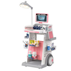 Zobārsta komplekts Medicīnas ratiņu apgaismojums rozā 26 gab.