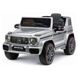 Sudraba krāsas Mercedes AMG G 63 elektromobilis